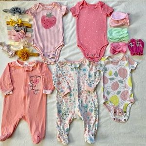 New born onesies and sleepers.       Gerber, Carter’s